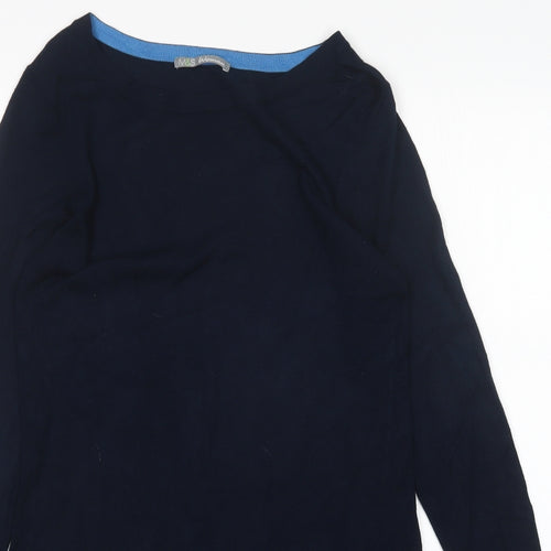 M&S Womens Blue  Viscose Jumper Dress  Size 14  Round Neck