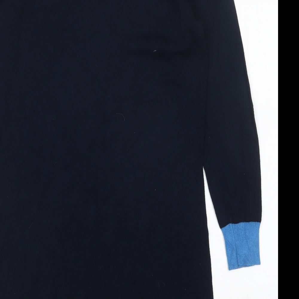 M&S Womens Blue  Viscose Jumper Dress  Size 14  Round Neck