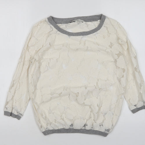 NEXT Womens Multicoloured Round Neck Floral Cotton Pullover Jumper Size 8