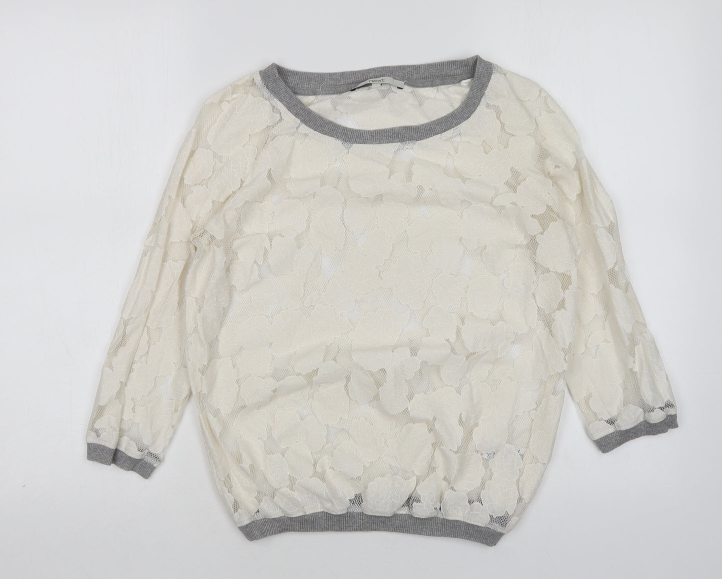 NEXT Womens Multicoloured Round Neck Floral Cotton Pullover Jumper Size 8
