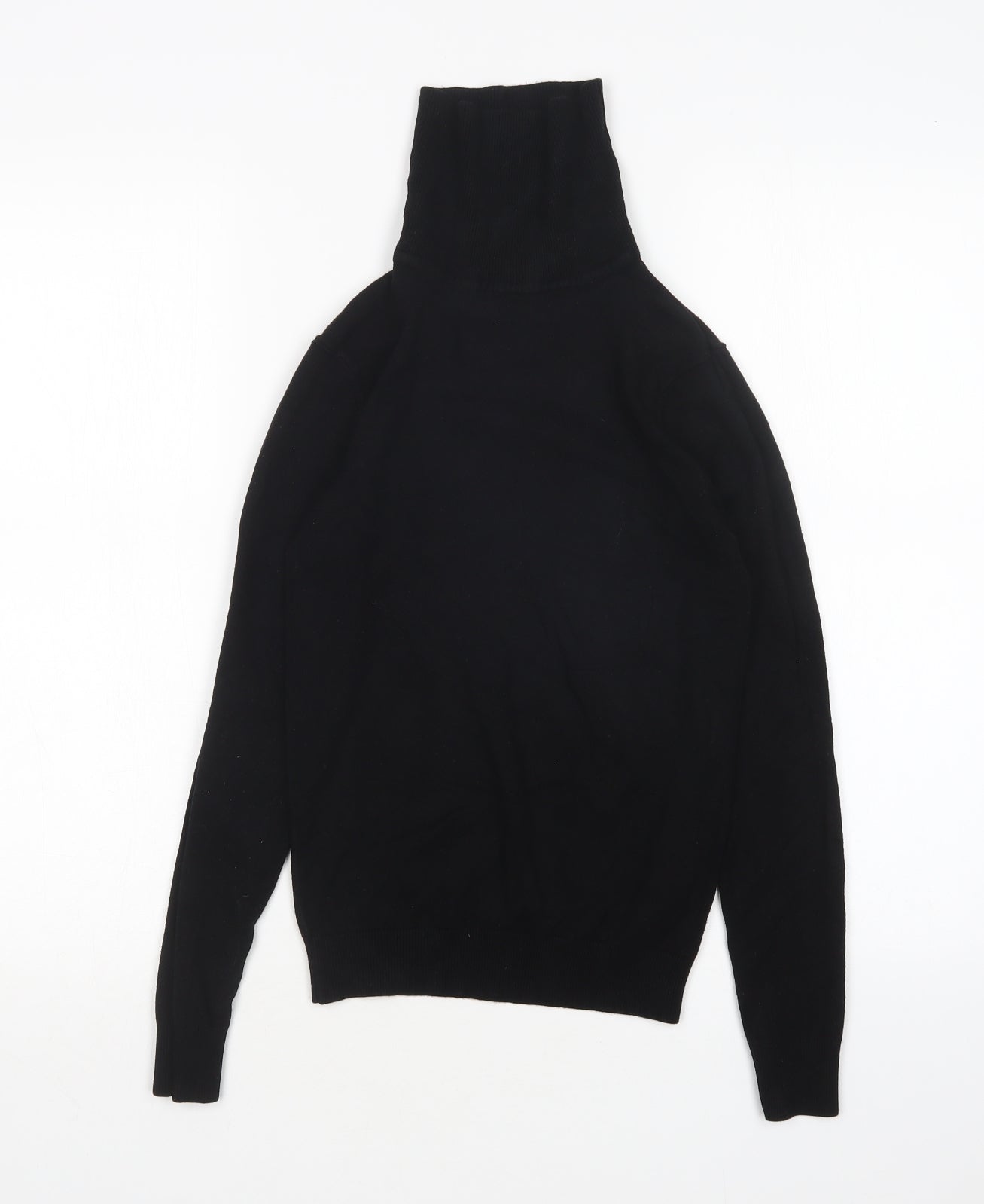 Peacocks Womens Black Roll Neck  Viscose Pullover Jumper Size 8