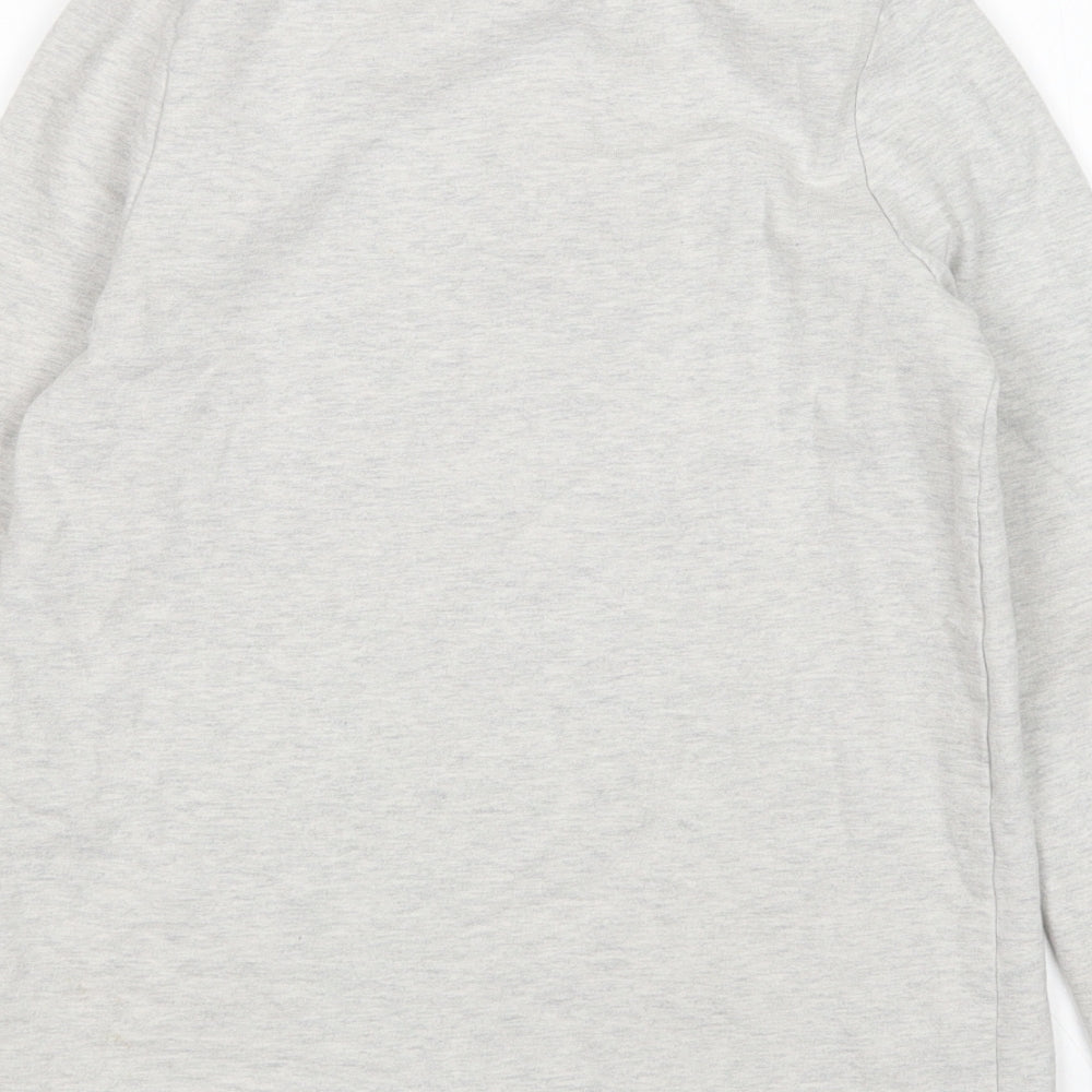 George Girls Grey Round Neck  Cotton Pullover Jumper Size 10-11 Years