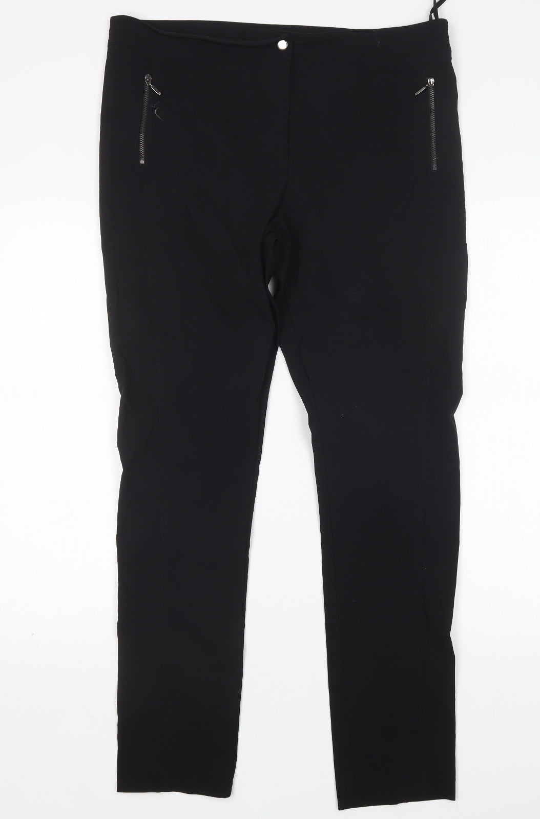 F&F Womens Black  Viscose Trousers  Size 16 L30 in Regular
