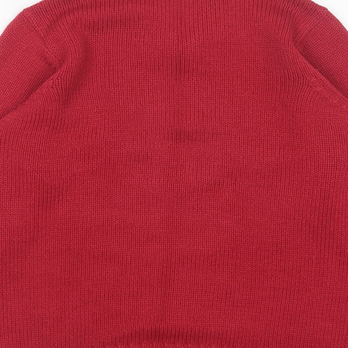 BM Womens Pink Collared  Acrylic Cardigan Jumper Size S
