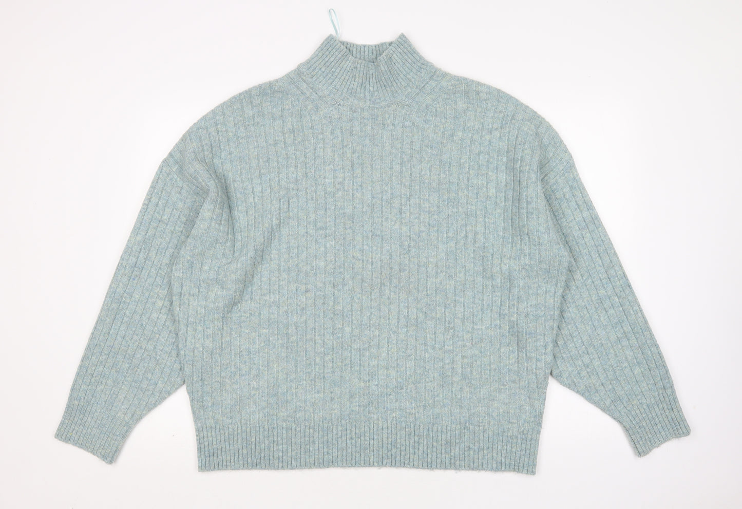 F&F Womens Green Mock Neck  Polyester Pullover Jumper Size 18