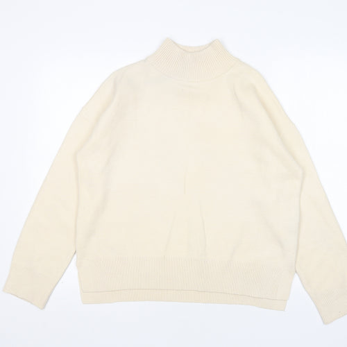 Primark Womens Beige Mock Neck  Polyester Pullover Jumper Size S