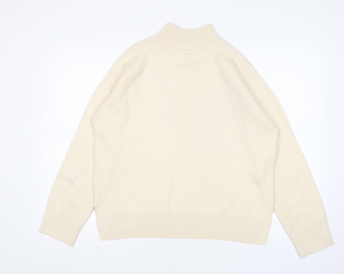 Primark Womens Beige Mock Neck  Polyester Pullover Jumper Size S