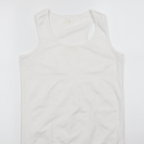 Crane Womens White   Basic Tank Size L Scoop Neck Pullover