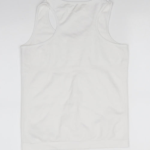 Crane Womens White   Basic Tank Size L Scoop Neck Pullover