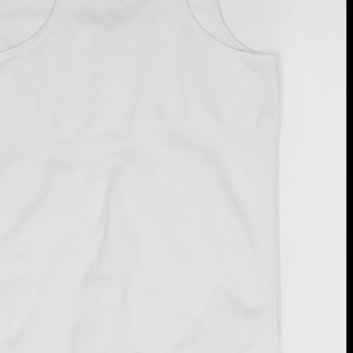 Crane Womens White   Basic Tank Size L Scoop Neck Pullover