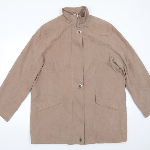 Klass Womens Brown   Overcoat Coat Size L  Zip - Taupe Colour