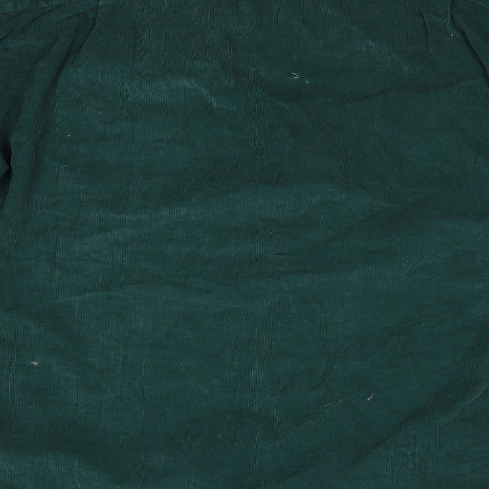 Samuel Windsor Mens Green  Cotton  Button-Up Size XL Collared Button - Fine cordory Bottle Green