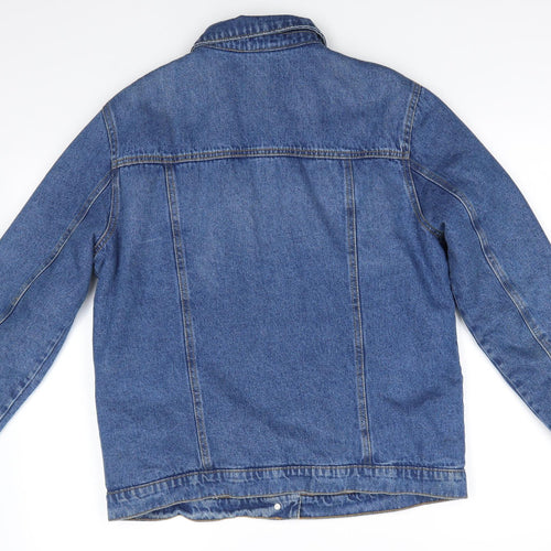 Denim Womens Blue   Jacket Coat Size 10  Button - Faux fur lined Denim Jacket