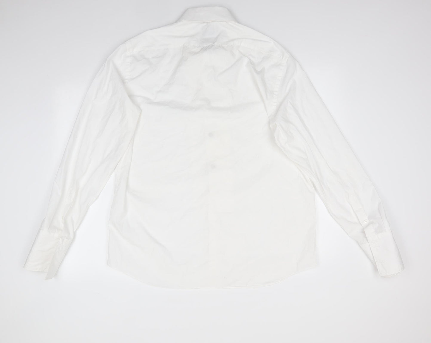 Taylor & Wright Mens White  Polyester  Dress Shirt Size 17 Collared Button - Pin Tuck Dress Shirt with Front studs