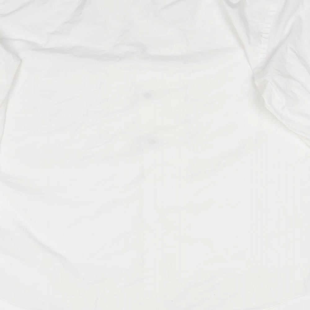 Taylor & Wright Mens White  Polyester  Dress Shirt Size 17 Collared Button - Pin Tuck Dress Shirt with Front studs