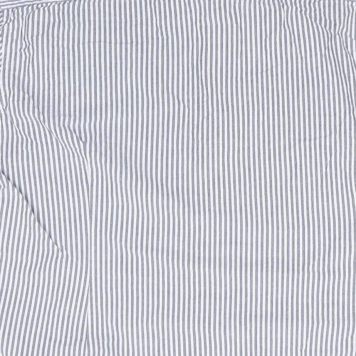 ASOS Mens Blue Striped Cotton  Button-Up Size M Collared Button - Blue White Stripe