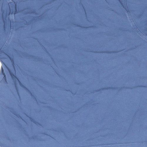 Mothercare Boys Blue  Cotton Basic T-Shirt Size 2-3 Years Round Neck Pullover - Motorcycle Racing Stripe trim to arms