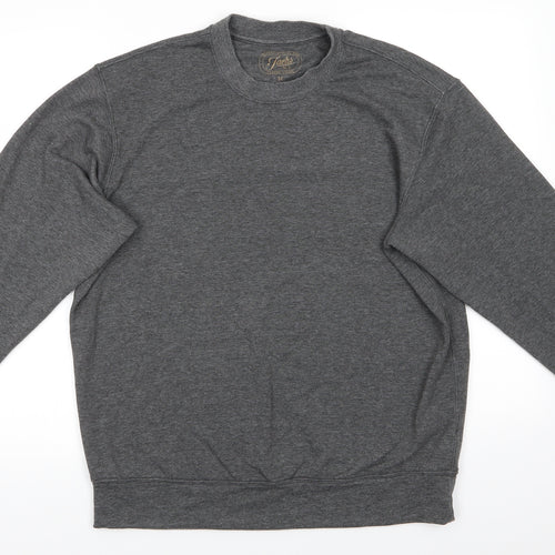 JACHS Mens Grey  Polyester Pullover Sweatshirt Size M   - Dark Grey Mix
