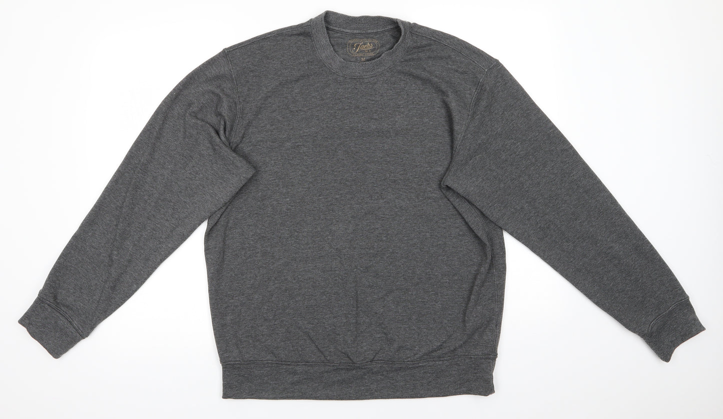 JACHS Mens Grey  Polyester Pullover Sweatshirt Size M   - Dark Grey Mix