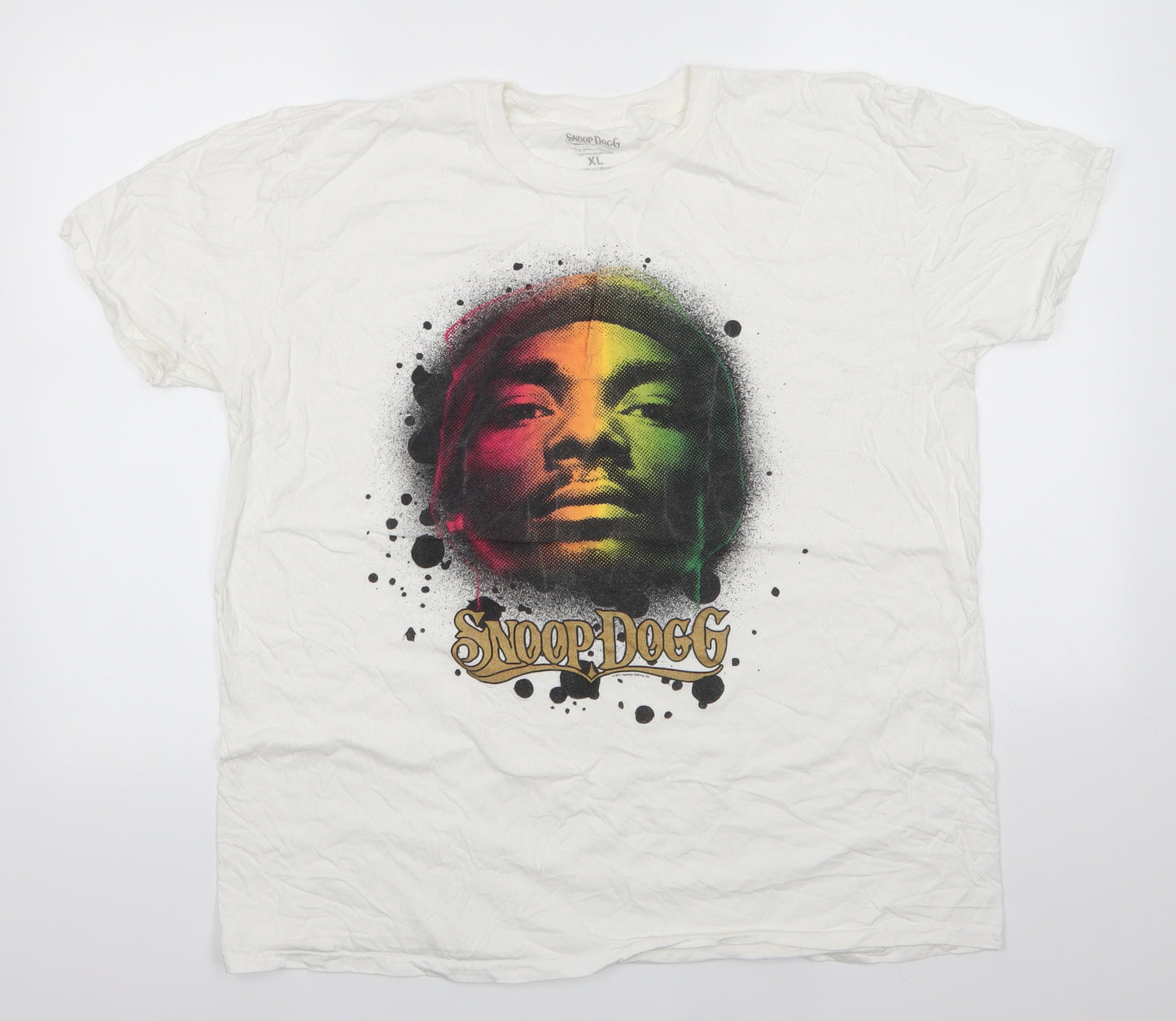Snoop Dogg Mens White  Cotton  T-Shirt Size XL Round Neck  - Snoop Dogg