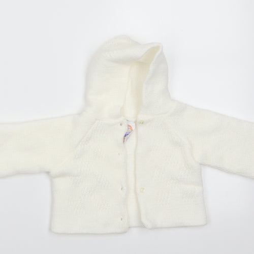 Nursery Time Girls Ivory  Acrylic Cardigan Jumper Size 0-3 Months  Button