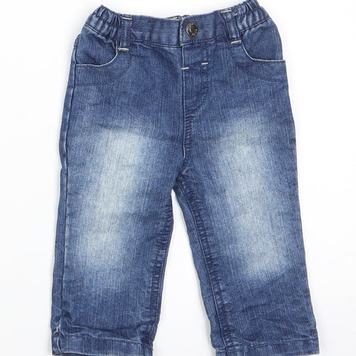 Early Days Boys Blue  Cotton  Jeans Size 3-6 Months  Button - Back Elastication