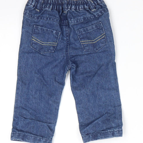 Early Days Boys Blue  Cotton  Jeans Size 3-6 Months  Button - Back Elastication