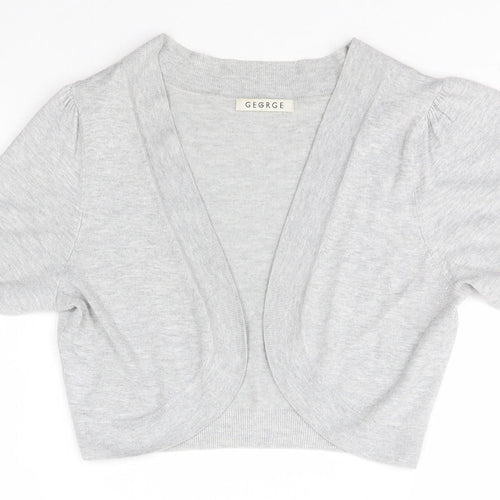 George Womens Grey Round Neck  Viscose Cardigan Jumper Size 10