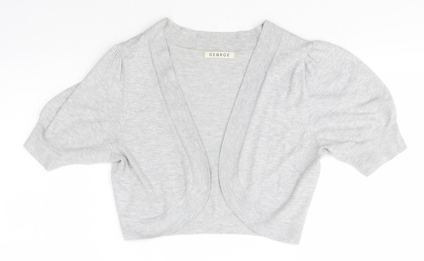 George Womens Grey Round Neck  Viscose Cardigan Jumper Size 10
