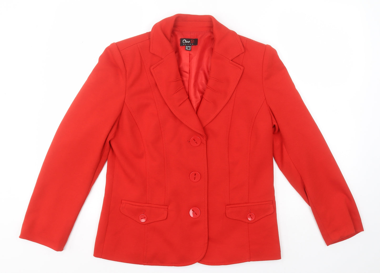 Oscar Womens Red   Overcoat Jacket Size 10
