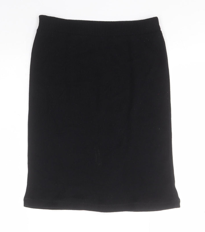 Marks and Spencer Womens Black Acrylic A-Line Skirt Size S