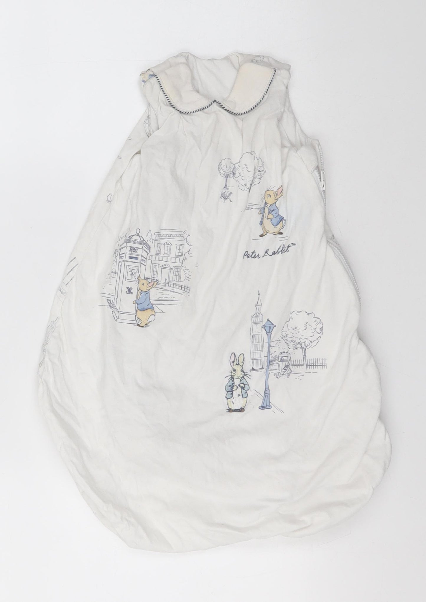 Peter Rabbit Baby White Geometric Cotton Babygrow One-Piece Size 0-3 Months