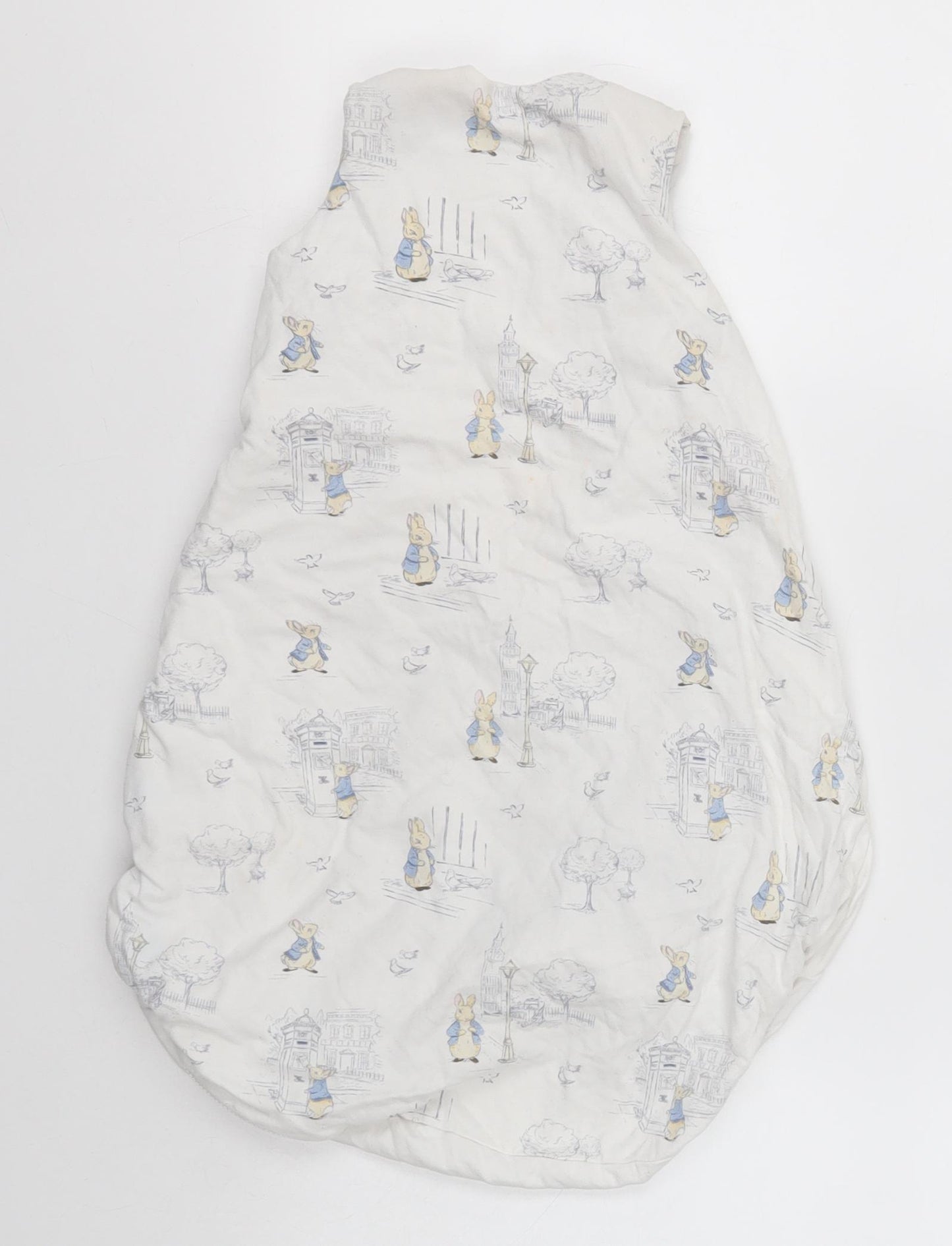Peter Rabbit Baby White Geometric Cotton Babygrow One-Piece Size 0-3 Months