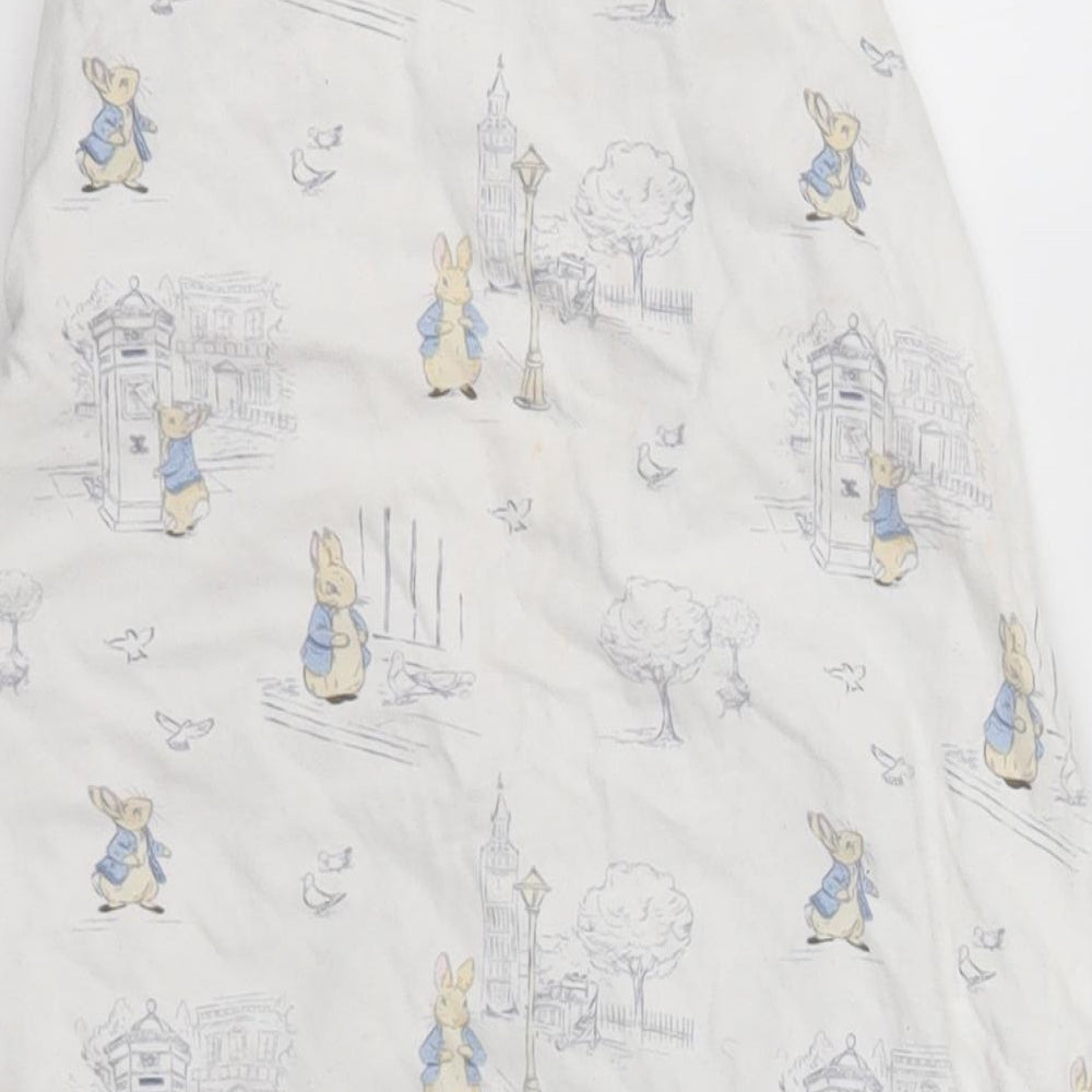 Peter Rabbit Baby White Geometric Cotton Babygrow One-Piece Size 0-3 Months
