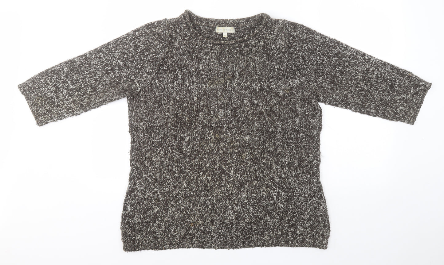 John Rocha Womens Brown Round Neck  Acrylic Pullover Jumper Size 14