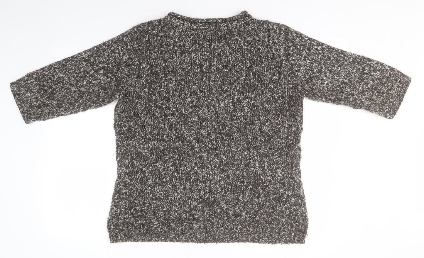 John Rocha Womens Brown Round Neck  Acrylic Pullover Jumper Size 14