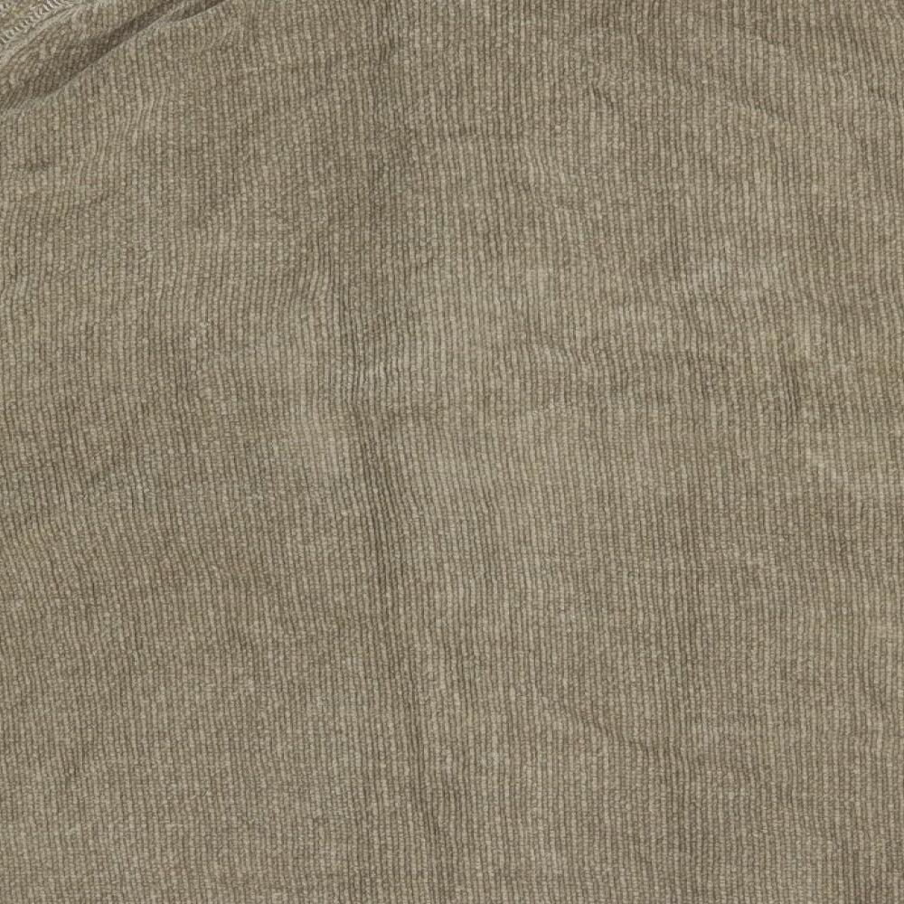 Burton Mens Brown Crew Neck Striped Acrylic Full Zip Jumper Size M