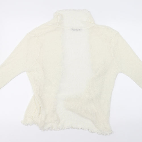 Tigi Womens Ivory Collared  Acrylic Cardigan Jumper Size 14