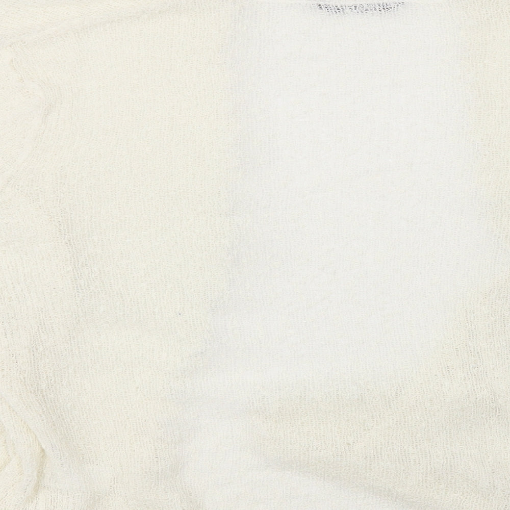 Tigi Womens Ivory Collared  Acrylic Cardigan Jumper Size 14