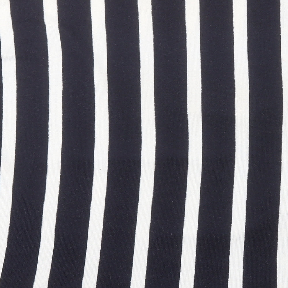 F&F Womens Blue Round Neck Striped Polyester Pullover Jumper Size 18
