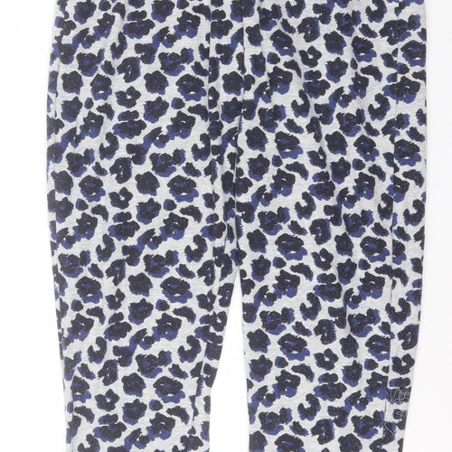Preworn Womens Grey Animal Print Cotton Sweatpants Trousers Size 8 L28 in Regular