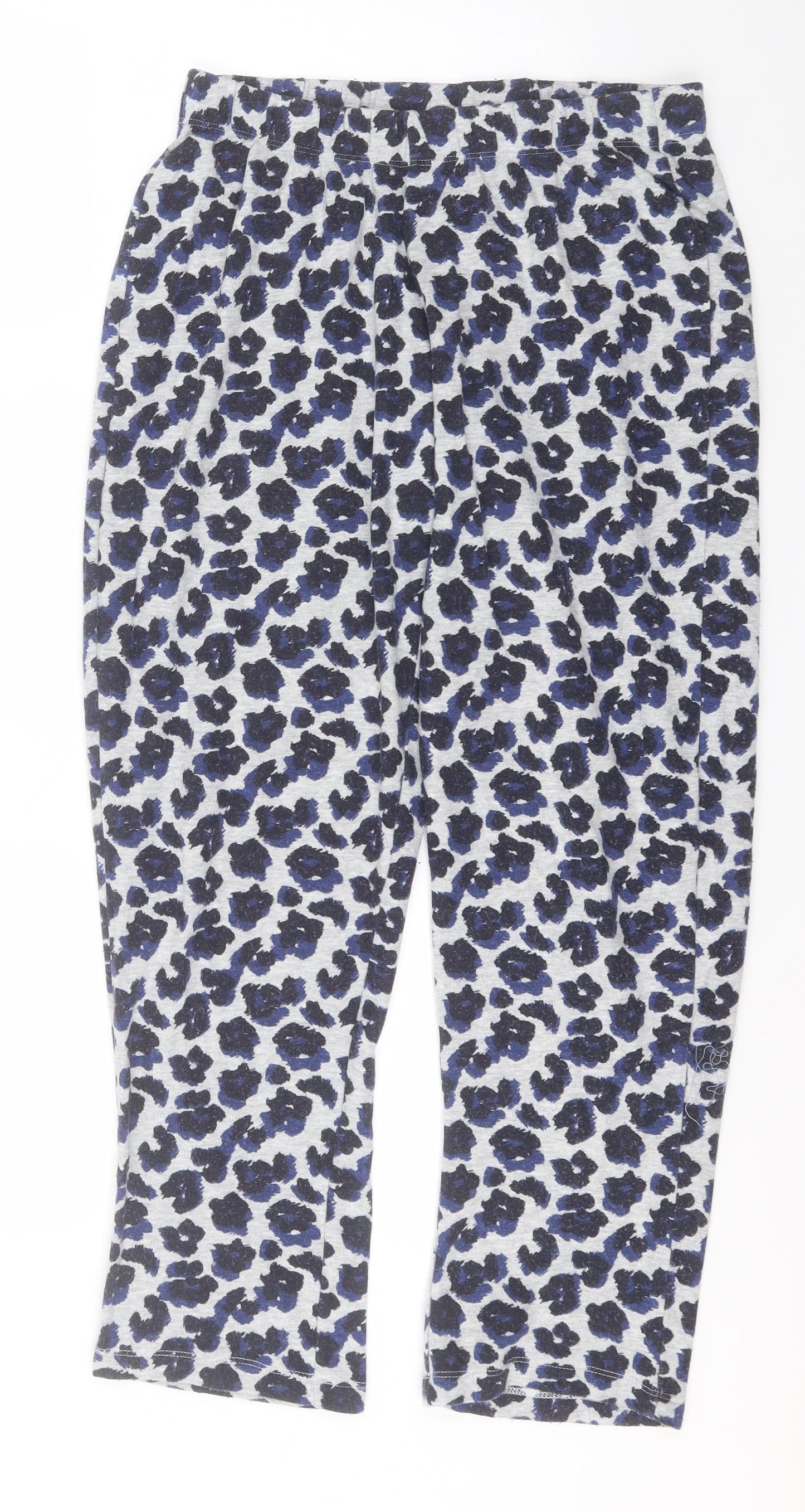 Preworn Womens Grey Animal Print Cotton Sweatpants Trousers Size 8 L28 in Regular
