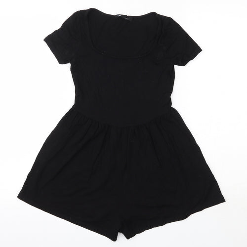 New Look Girls Black  Viscose Playsuit One-Piece Size 9 Years