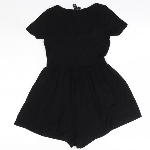 New Look Girls Black  Viscose Playsuit One-Piece Size 9 Years
