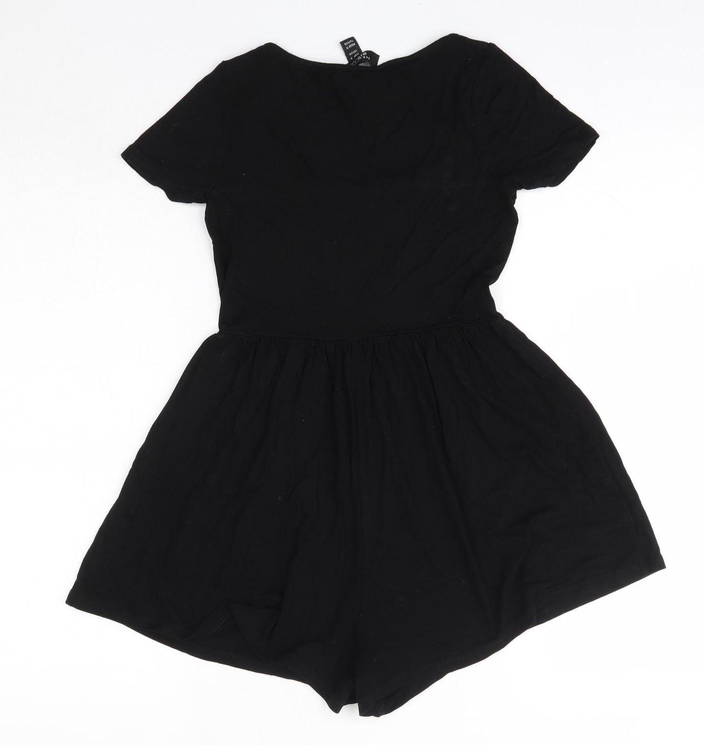 New Look Girls Black  Viscose Playsuit One-Piece Size 9 Years