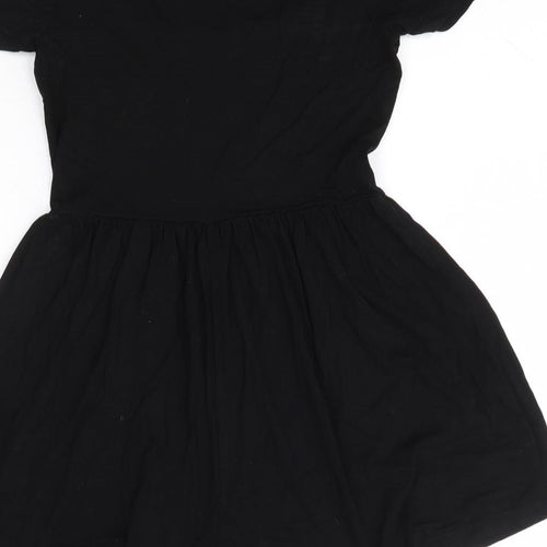 New Look Girls Black  Viscose Playsuit One-Piece Size 9 Years