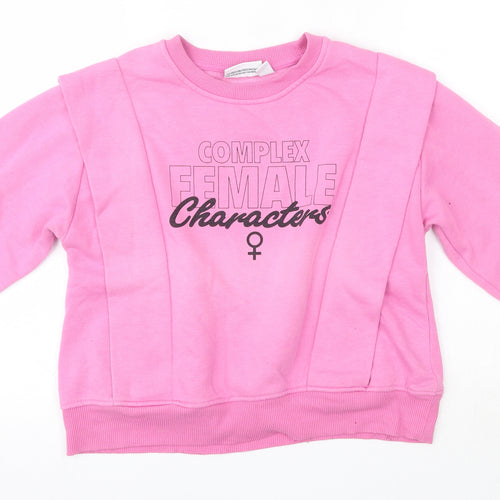 Primark Womens Pink Round Neck  Polyester Pullover Jumper Size XS   - Sex Education