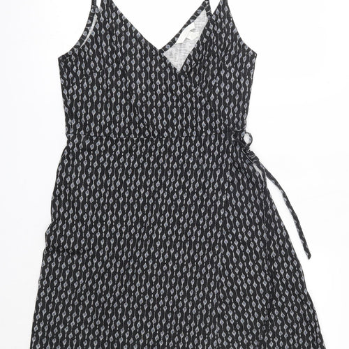 H&M Womens Black  Cotton A-Line  Size S  V-Neck