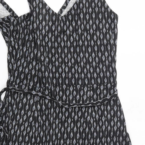 H&M Womens Black  Cotton A-Line  Size S  V-Neck
