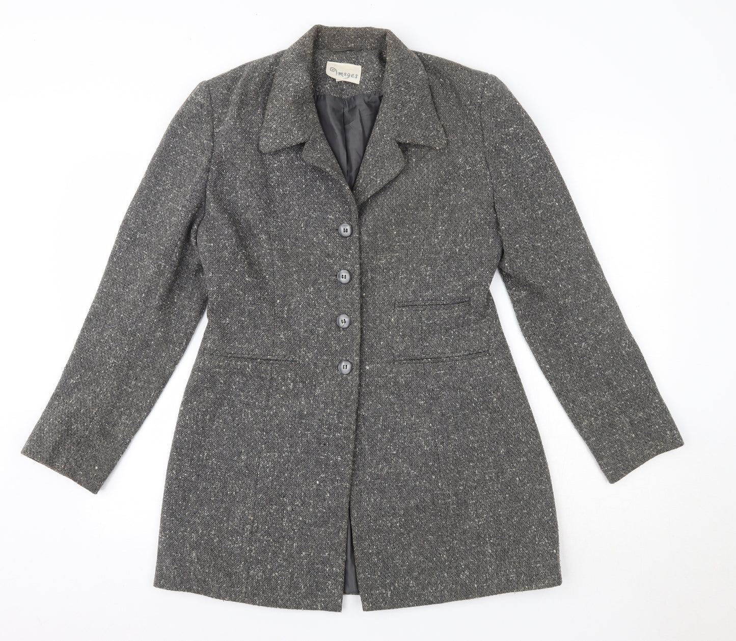 IMAGES Womens Grey   Overcoat Coat Size 12